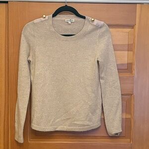 Cortland park Cashmere Sweater with Gold Button Details